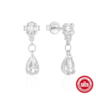 Temperament Entry Lux Diamond Water Drop Ear Studs